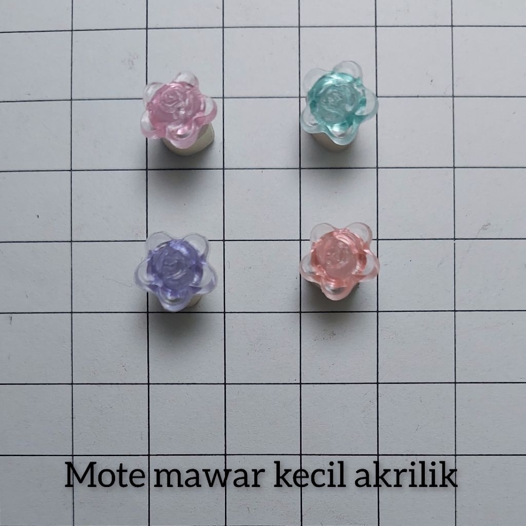 mote manik mawar kecil akrilik ukuran 8mm