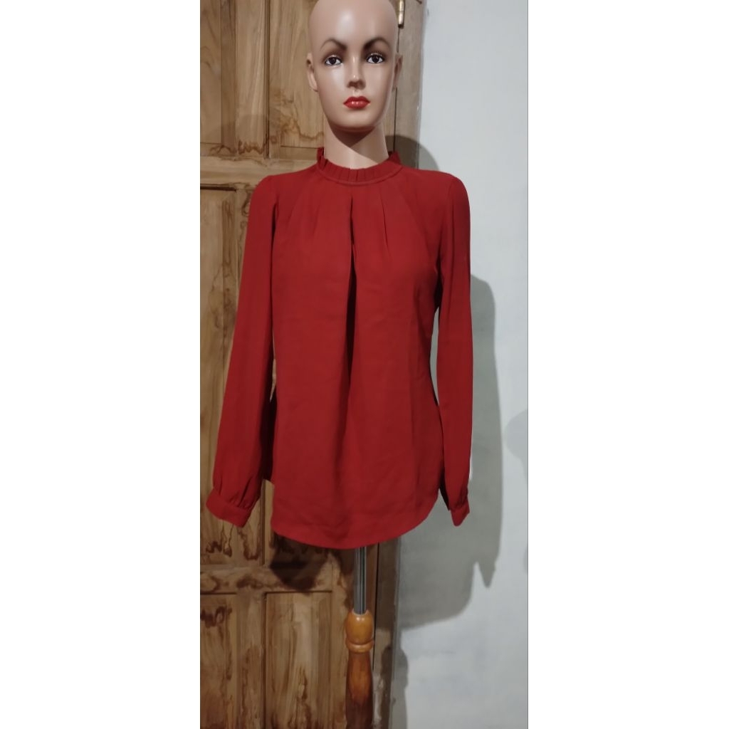 blouse atasan merah pl