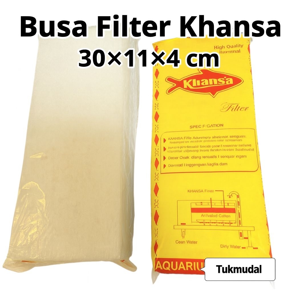 Busa Filter Aquarium Khansa 30×11×4 cm Sponge Filter Tebal Bisa Di Cuci Ulang Media Filter Aquascape