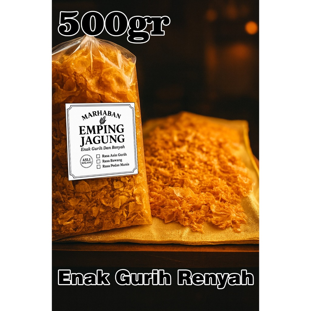 Emping Jagung Asin Gurih 500gr Marhaban Asli Malang