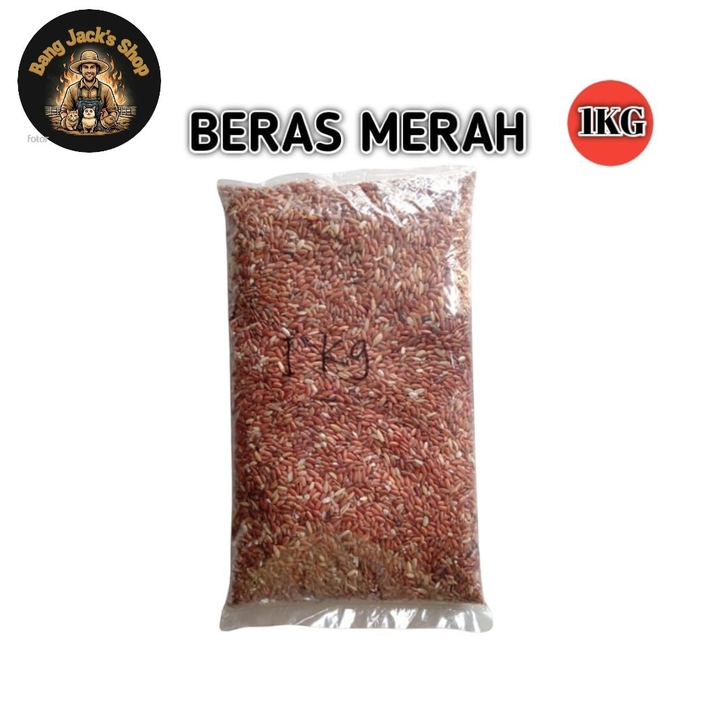 BERAS MERAH Pakan Ayam Bangkok Berkualitas -1kg