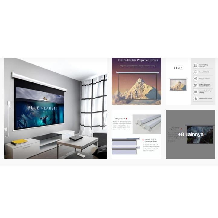 Klaz 70 Inci Layar Proyektor Otomatis