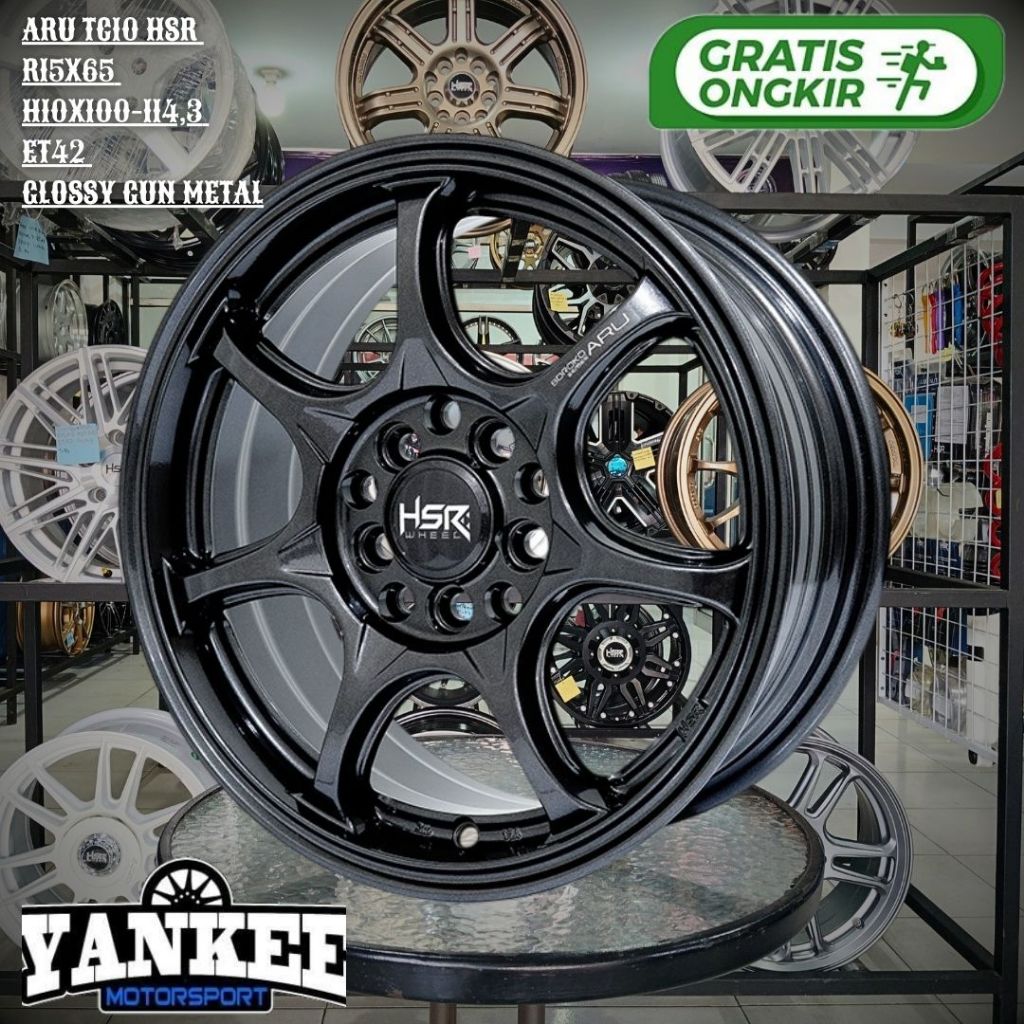 Velg Ring 15 R15 HSR ARU TC10 Lebar 6,5 Lobang 5 Cocok untuk Pelek INNOVA,ERTIGA,LUXIO DLL
