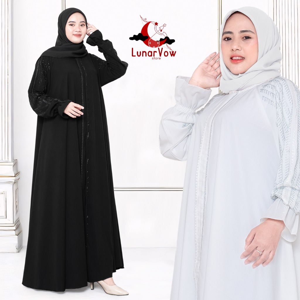 LunarVow - Comera Abaya Hitam Jetblack Ori Klok Mayung LD || Comera Abaya Hitam