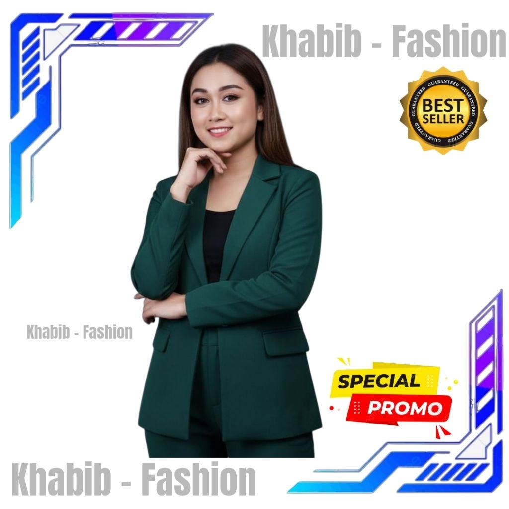 JAS FORMAL / JAS RESMI / / JAS ALMAMATER / JAS WISUDA / JAS BLAZER WANITA WARNA HIJAU BOTOL