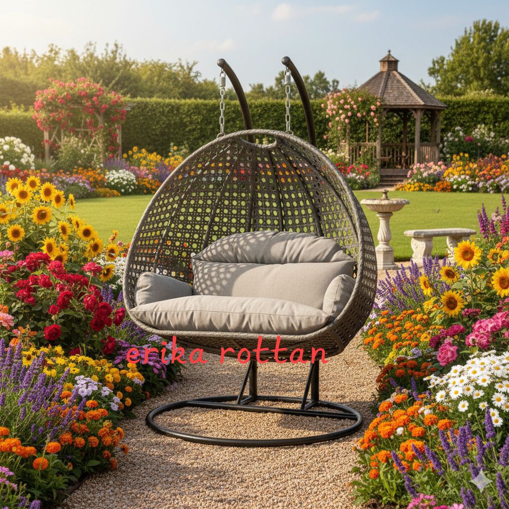 Kursi Ayun Rotan Sintetis Model Telur – Hanging Egg Chair Outdoor/Indoor Premium