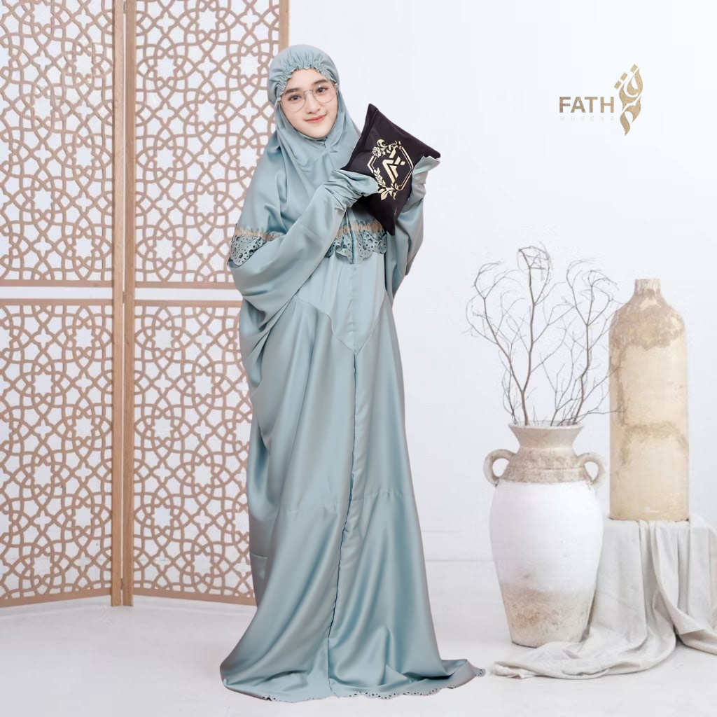 FATH - Mukena Dewasa Terusan Sutra Velvet Lasercut