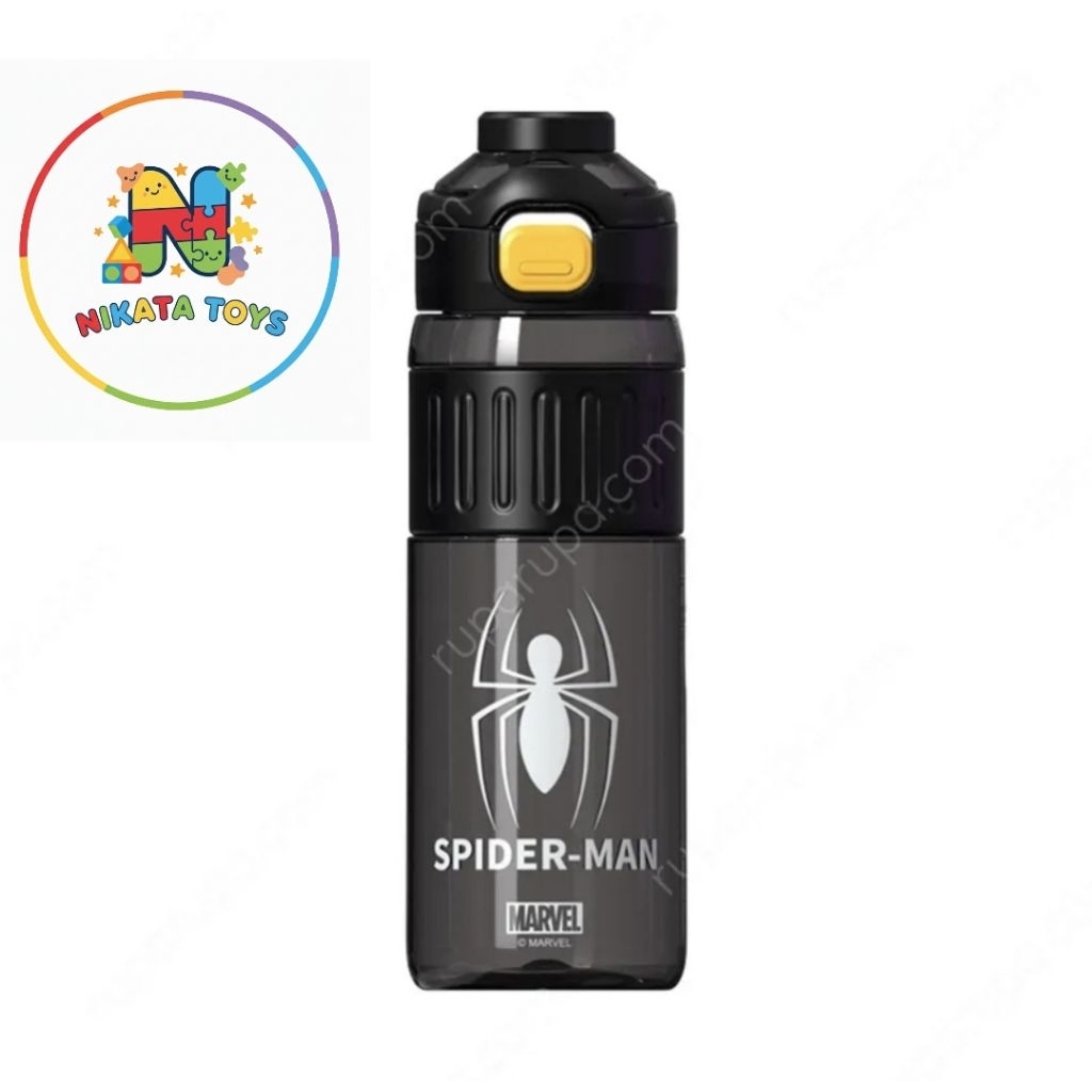 Nikata Toys - AA1 [KINGDOM] Botol Minum Anak Plastik Spiderman 750 Ml - Hitam