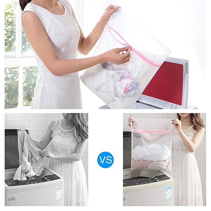 Laundry Bag Net Mesin Cuci 30x40 50x40 50x60Cm / Tas Londry Kantong Jaring Transparan Resleting Cuci