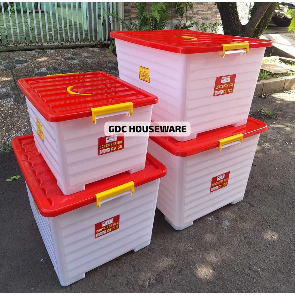 SL BOX CB 156 LITER + RODA JUMBO BESAR Container Box 128 L 95 L 75 L 55 L Plastik KUAT KOKOH