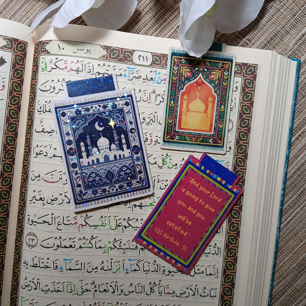 Kecil Sajahah Pembatas Buku Magnet Islami | Handmade Magnetic Bookmark | Ayat | Prayer Mat