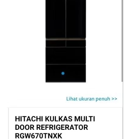 Hitachi RGW670TNXK Kulkas Side Bye side