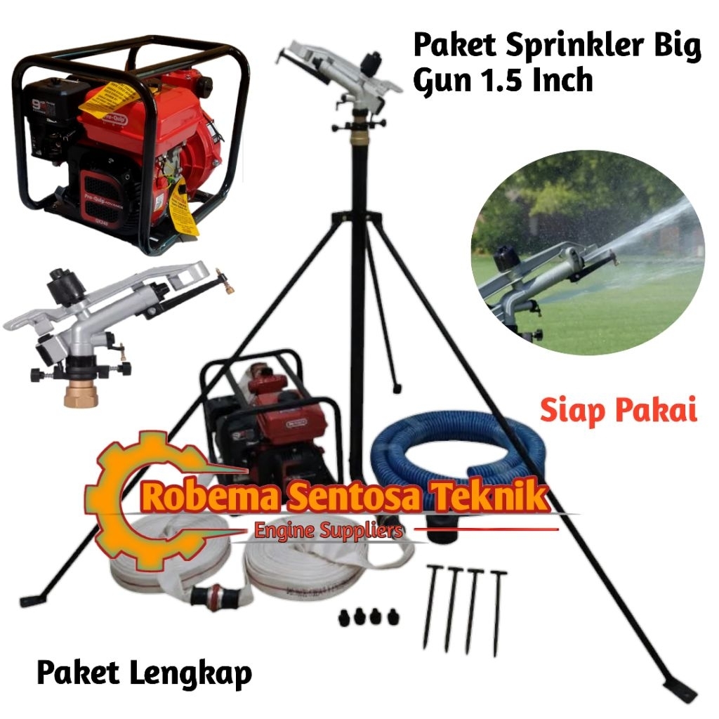 Promo Paket Sprinkler Penyiram Tanaman Pertanian | Sprinkler Big Gun 1.5 Inch Komplit Siap Pakai