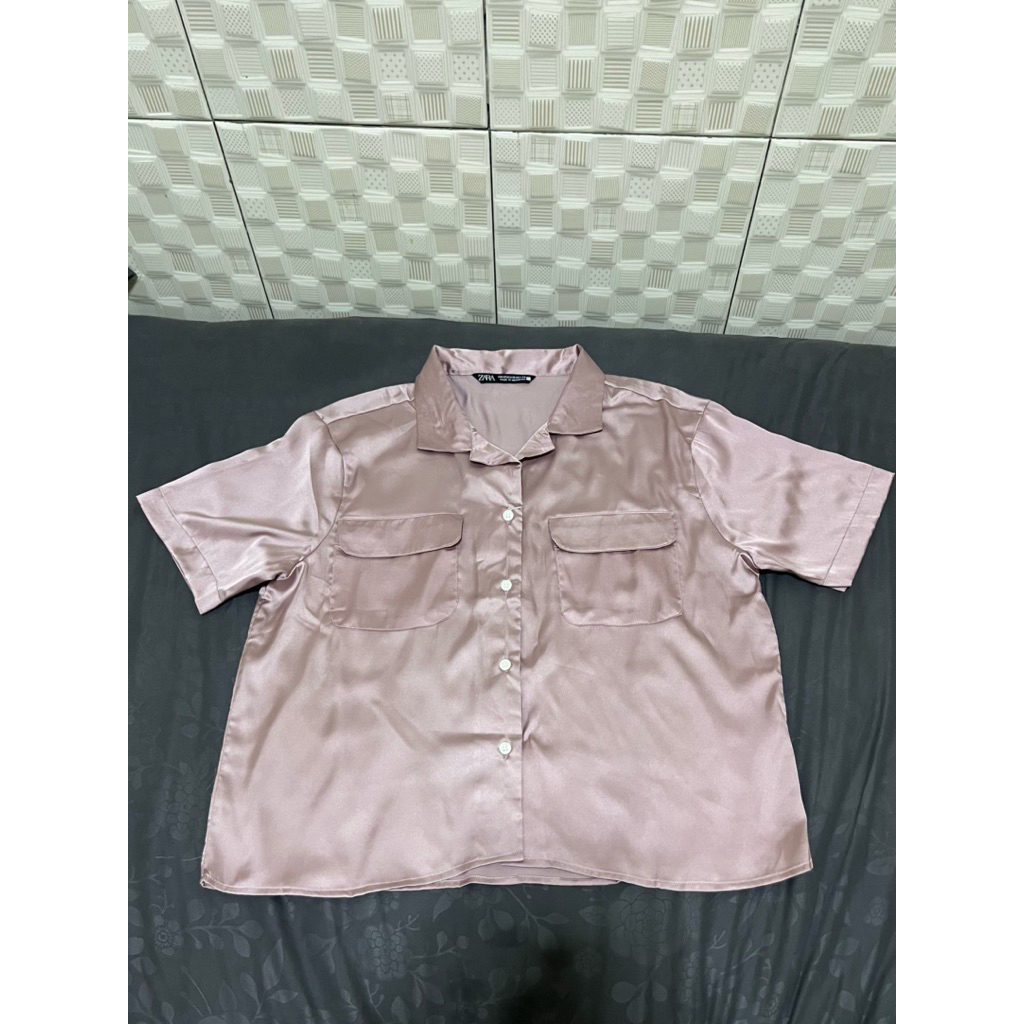 [ORIGINAL] Atasan Zara wanita | Atasan zara satin silk | Blouse women zara | Kemeja wanita zara | At