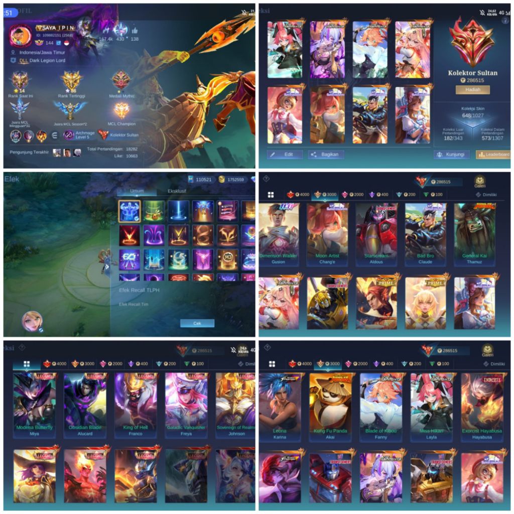 PELAYANAN PENCARIAN AKUN ML SULTAN SPEK MEWAH