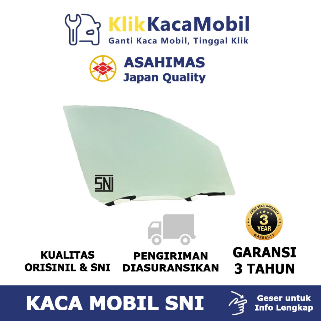 Kaca Pintu Depan Kanan Kaca Mobil Suzuki Carry New 19- Pickup - Asahimas Bergaransi