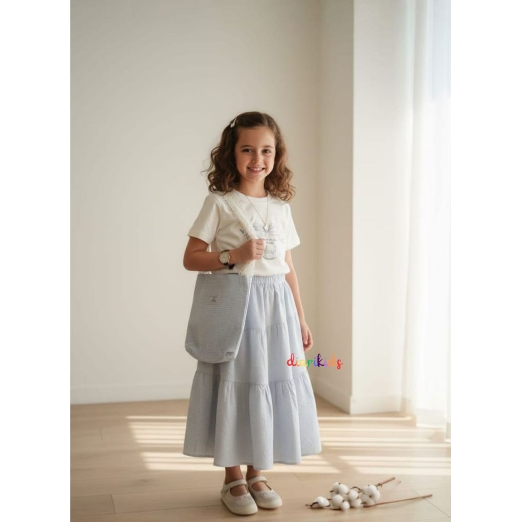 Kode BOO135 SETELAN ROK RUFFLE PITA IMPORT 4-10TAHUN SETELAN ROK FASHION ANAK MURAH SETELAN ROK KORE