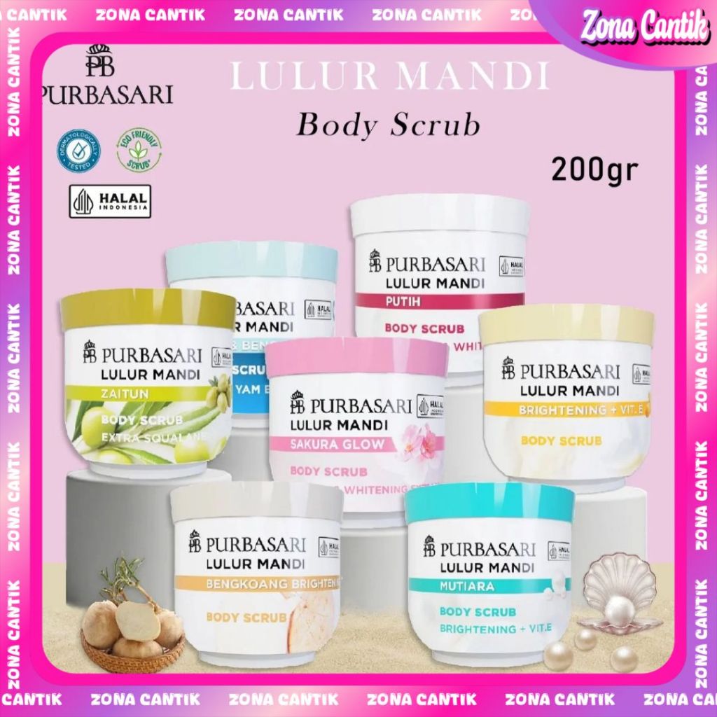 PURBASARI LULUR MANDI 200gr - LULUR PURBASARI - SCRUB PURBASARI