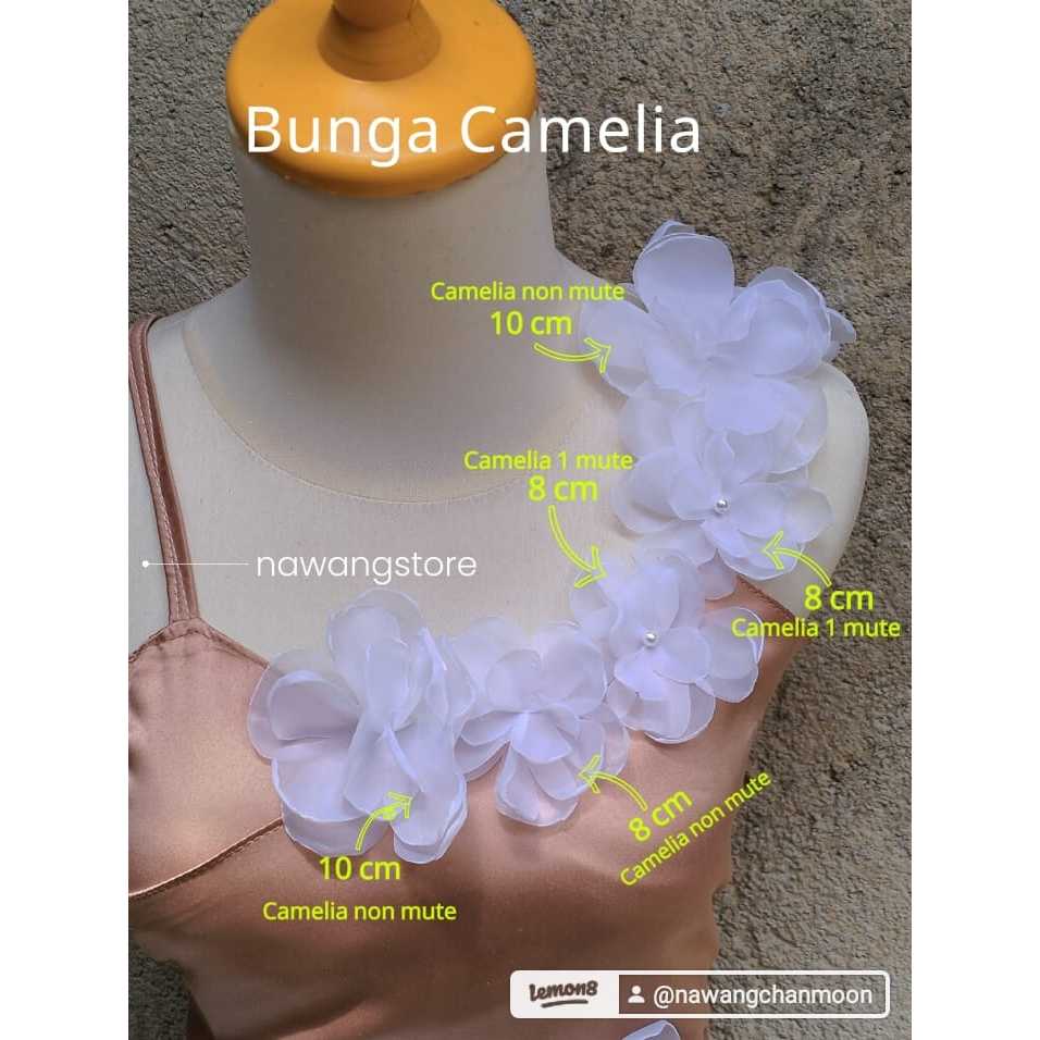 (part 2) Bunga Camelia organza bunga 3d/ jahit/ payet/ kebaya/ organza flower