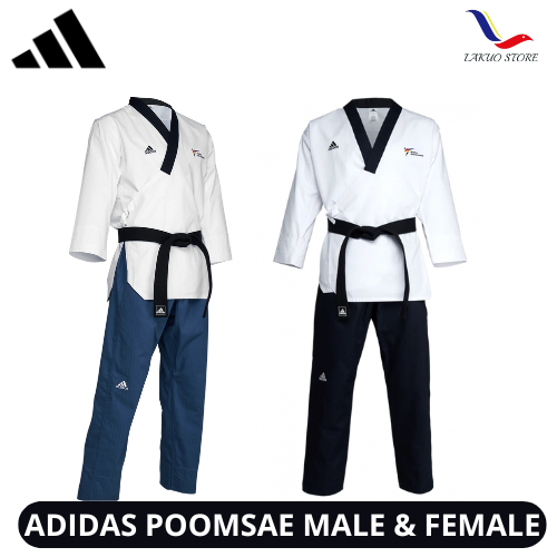 DOBOK ADIDAS POOMSAE DAN MALE - FEMALE / SERAGAM TAEKWONDO PUTRA DAN PUTRI ADIDAS ORIGINAL / WT APPR