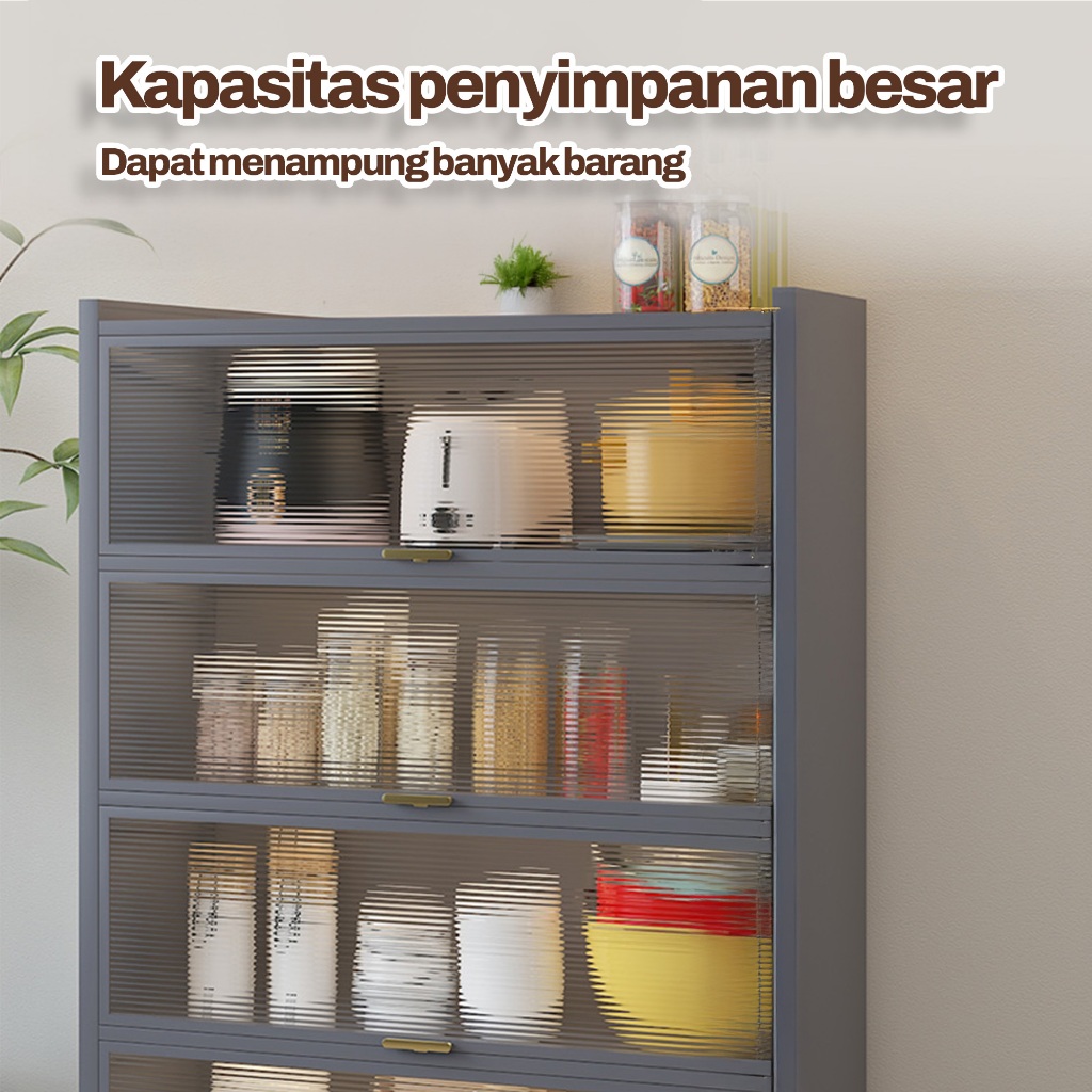 RAK PIRING ALUMINIUM TERTUTUP RAK PIRING STAINLESS RAK DAPUR SERBAGUNA RAK DAPUR MINIMALIS AESTHETIC