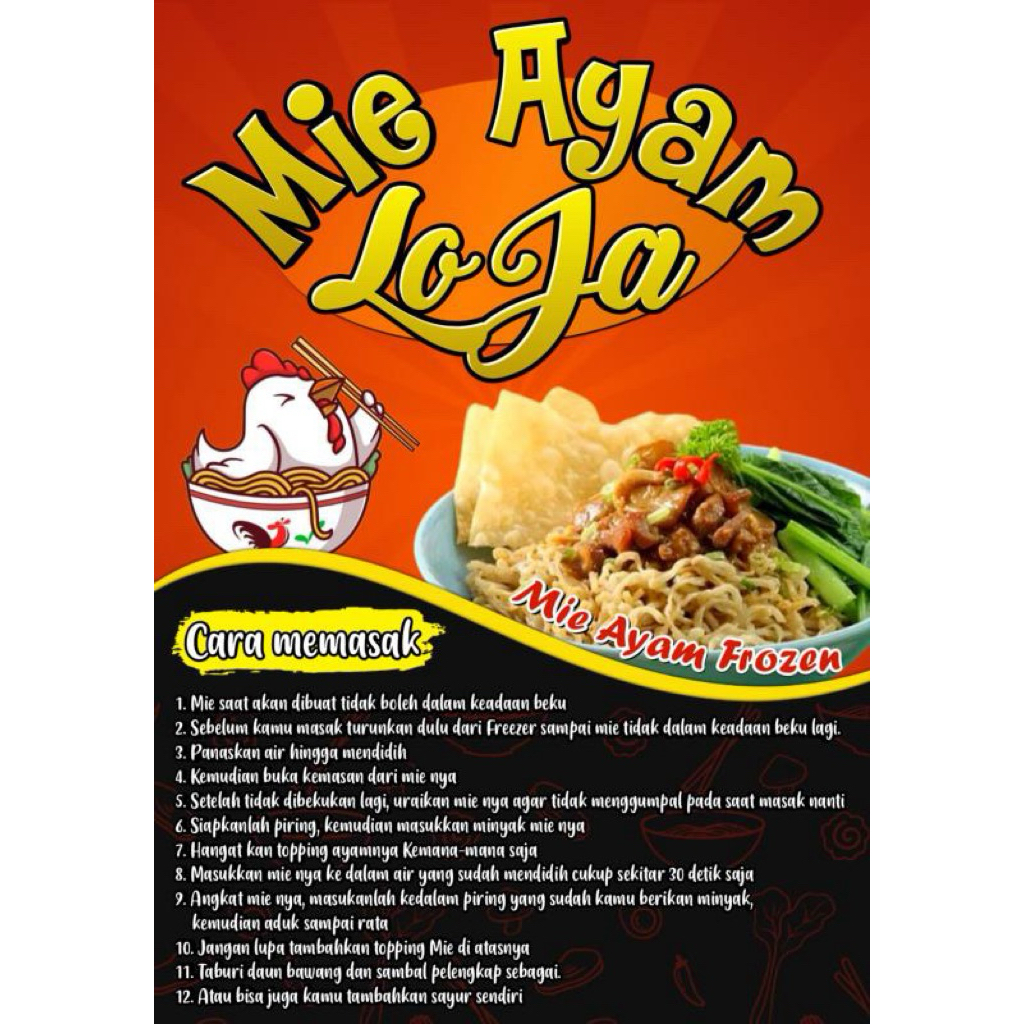 Mie Ayam Frozen homemade instan mentah halal murah - bakmie ayam instan frozen mentah sedap