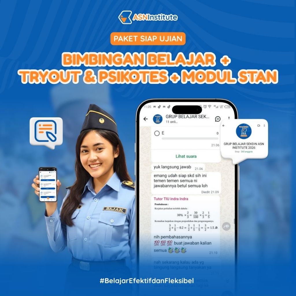 Bimbel PKN-STAN 2026 – Tryout SKD + TPA & TBI + Grup Premium WA + Modul Belajar