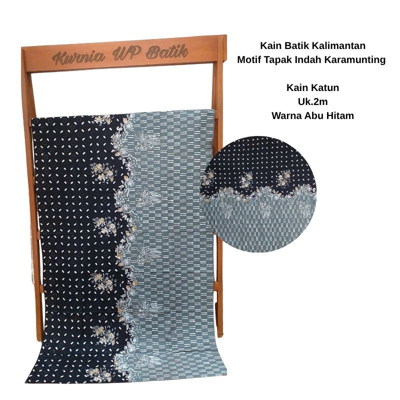 Kain Batik Cap,Batik Kalimantan Balikpapan Motif Tapak Indah Karamunting ukuran 2m kain katun warna 