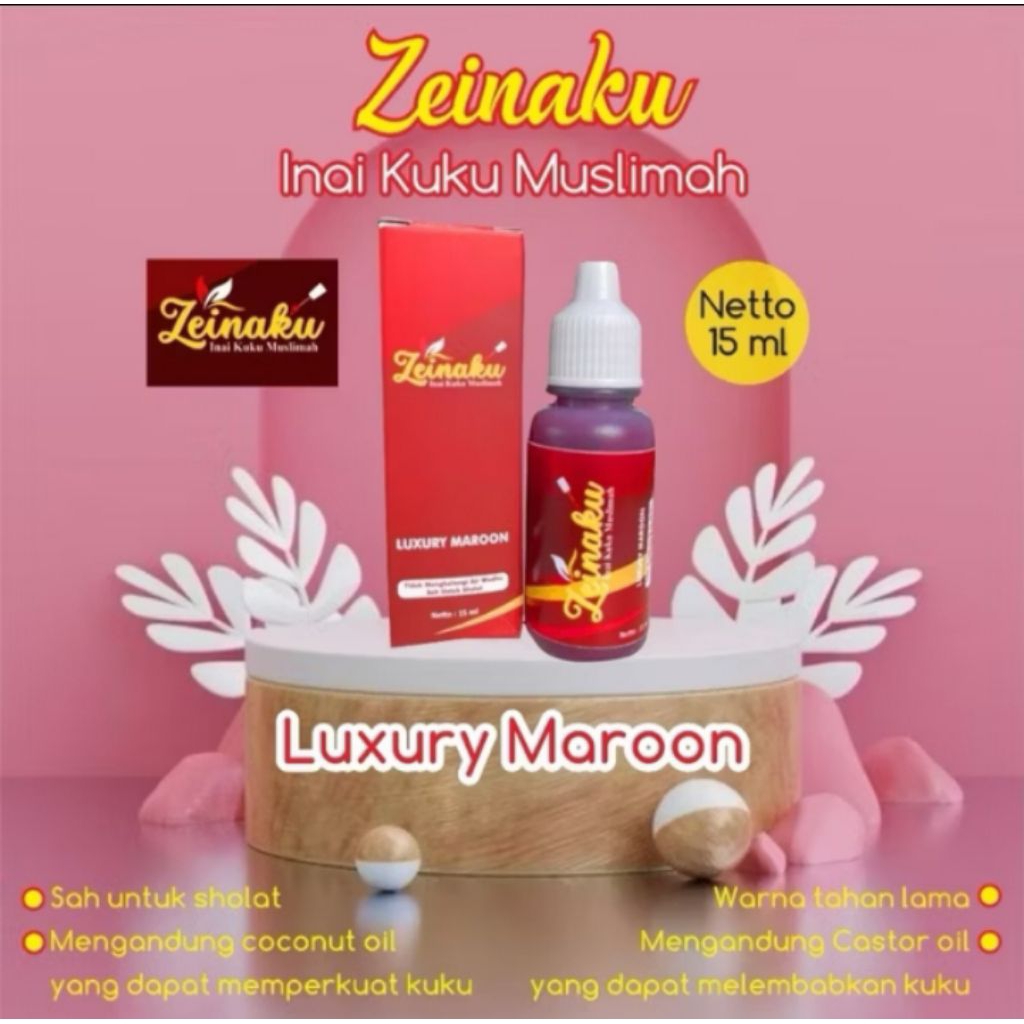 Inai Kuku Halal BPOM Merah Maroon