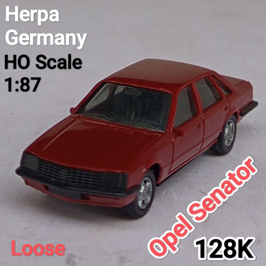 Vintage Mini Model Plastik HO Scale 87 Herpa Germany Opel Senator Merah Loose