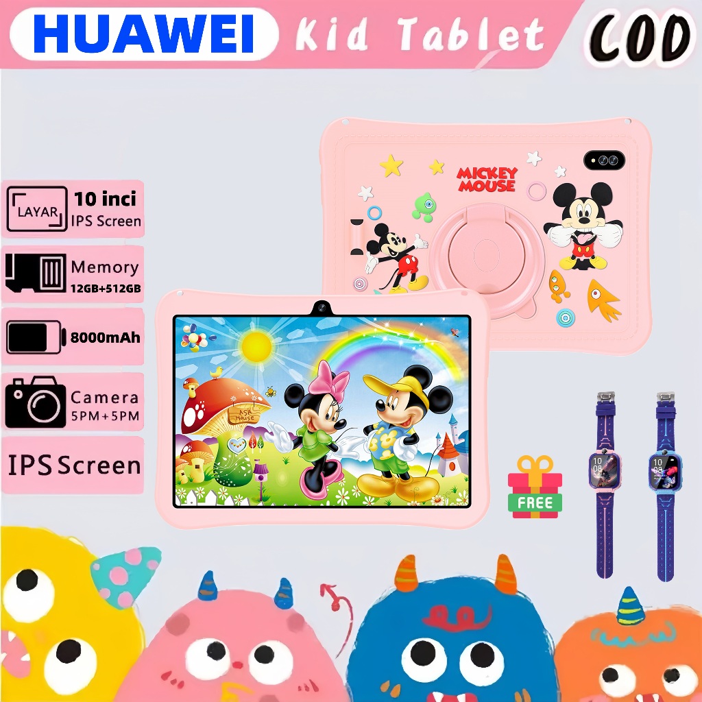 HUAWEI Tablet PC Baru Galaxy F13/F13A Kids Edition 12GB/512GB Sparkle Tablet Android 10.1 inch Layar
