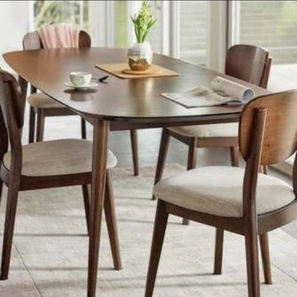 meja makan (TEBAL MEJA 3CM)kursi 4 kayu jati