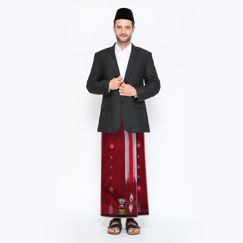 Sarung BHS Royal Gold Motif R56 SGF Warna Merah Hati