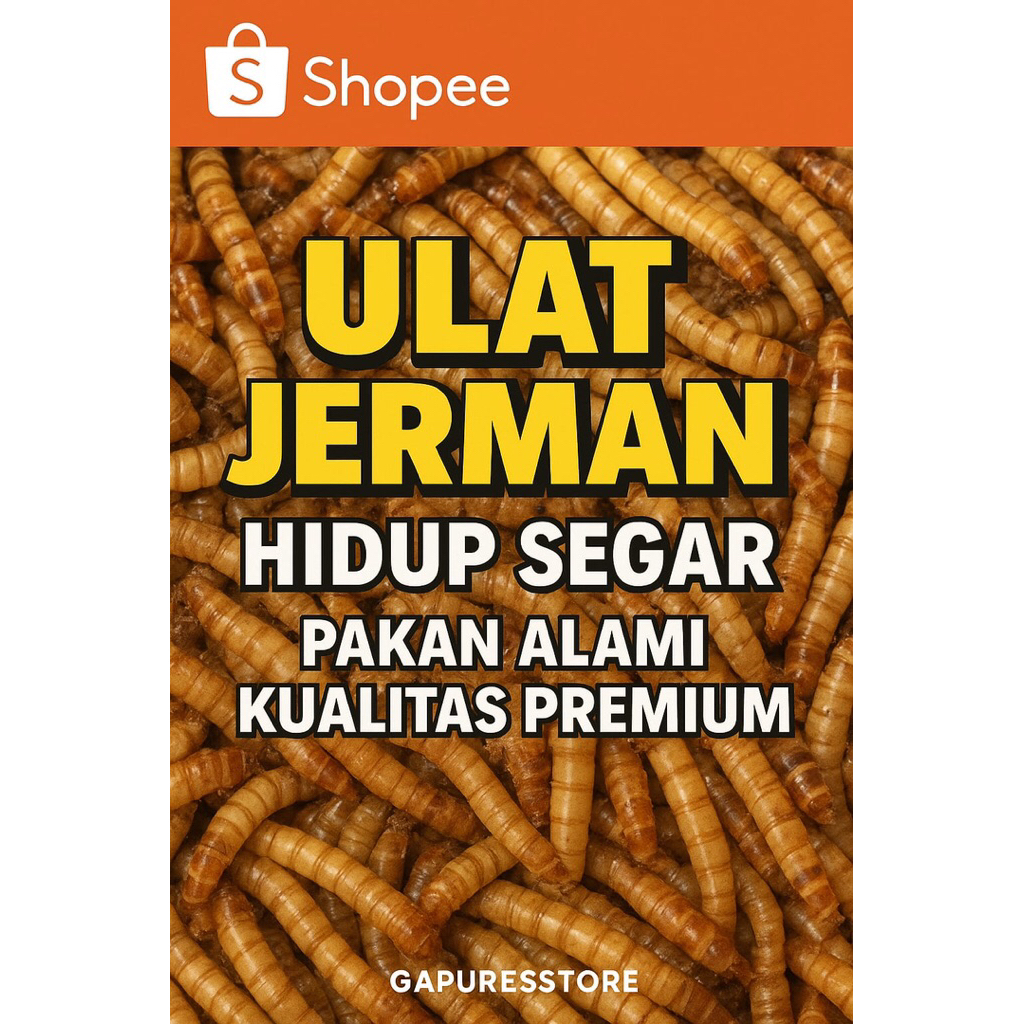 Ulat jerman Hidup 250 gram bergaransi 100% + Media racikan  Buat nampung ,packing aman