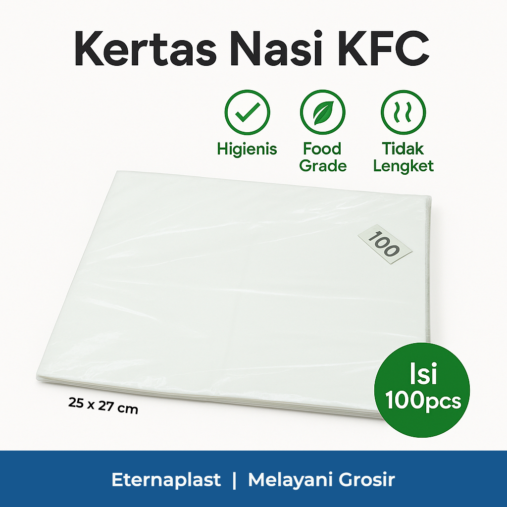(DUS) Kertas Nasi Putih Laminasi | Kertas Nasi KFC | Kertas Minyak | Kertas Nasi Anti Lengket