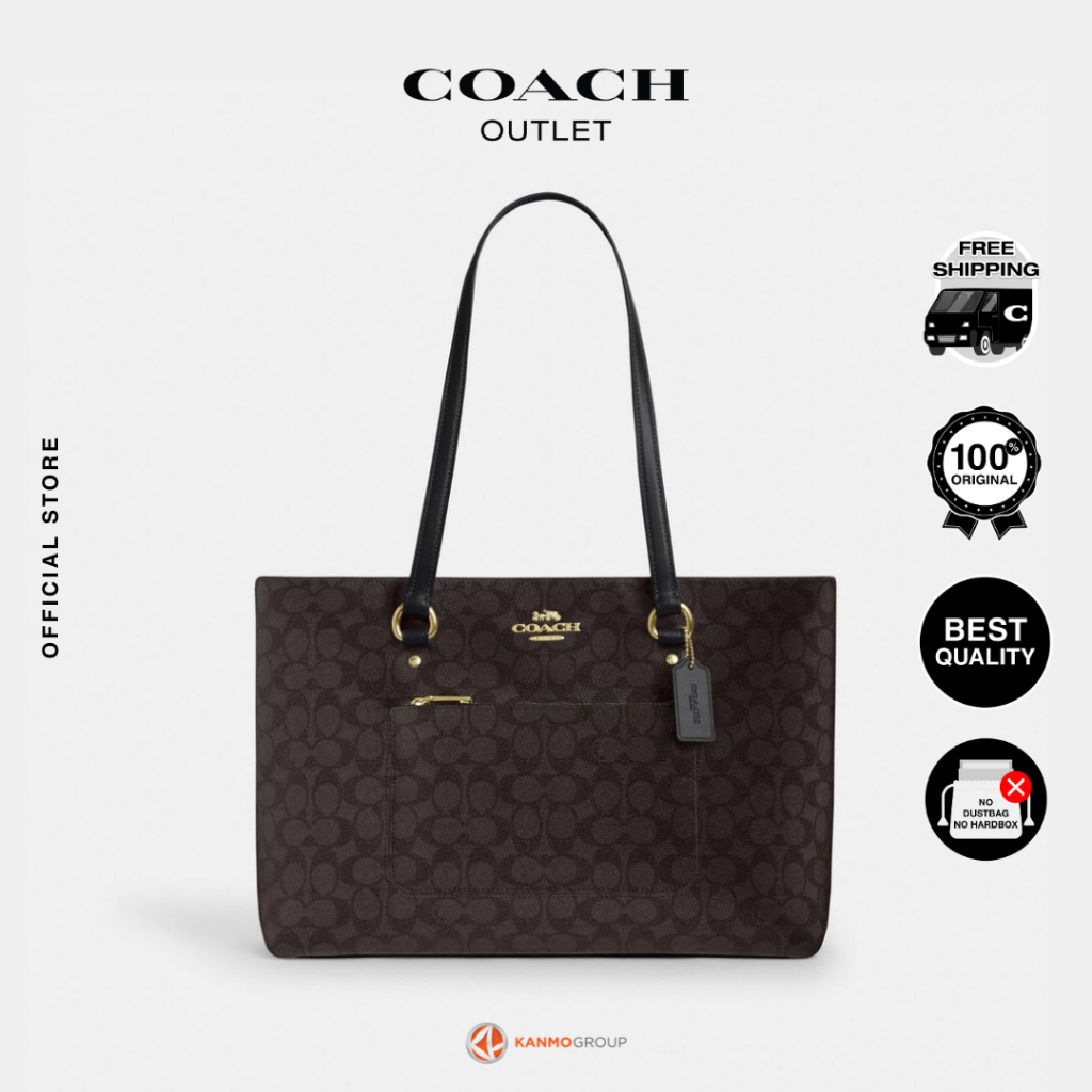 Coach Station Tote Bag In Signature Canvas - Tas Tote Wanita