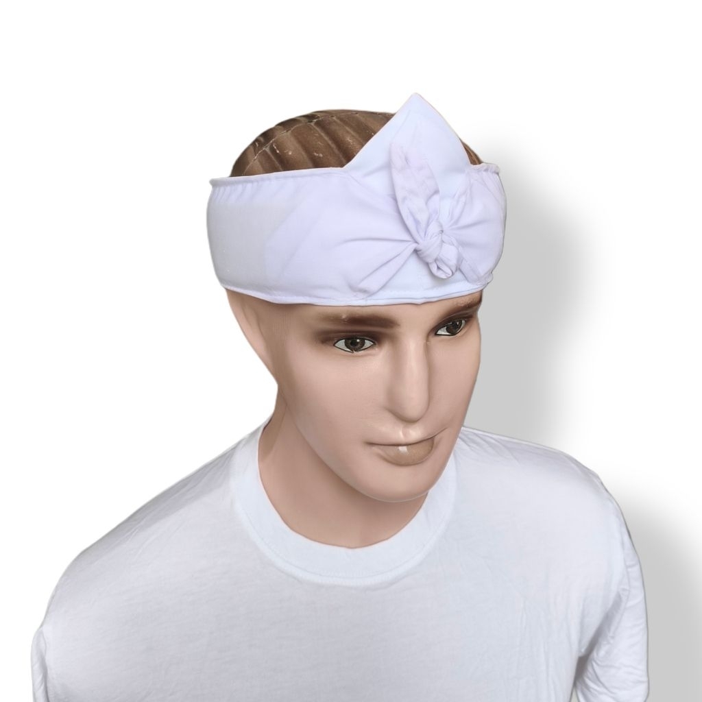 Ikat kepala sunda jawa  bendo totopong udeng atau blangkon  putih KDM, kujang ,NU,  macan bisa cod