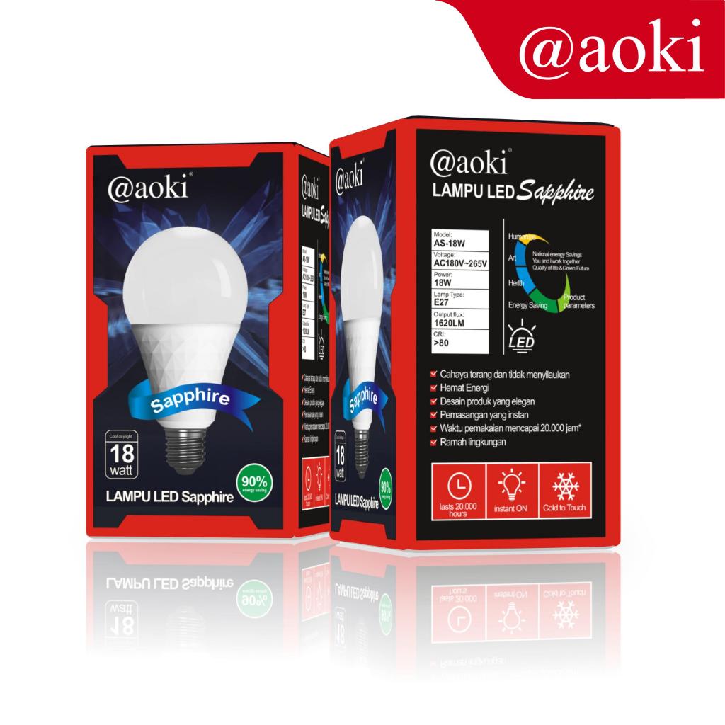 AOKI Lampu LED Sapphire 180 CRI>80 Faktor Daya>0.5 E27 Tahan Benturan Tahan Lama 10.000 Jam Hemat