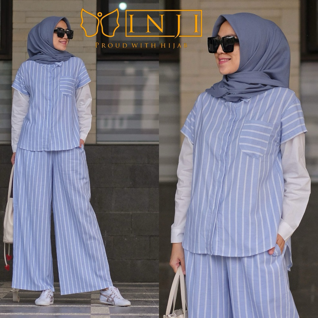 Shenna set blue inji Danita set mikuniku inji original,kimi set mikiniku Inji original,Serli tunik,b