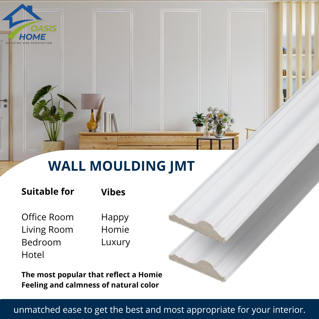 OASIS HOME - List Moulding List Plafon 3 Meter Bahan PVC Premium List Border Molding Dekorasi Rumah 