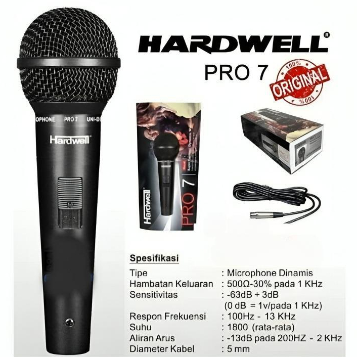 Mikrofon Kabel Hardwell Pro 7/Mic Kabel Dinamis Hardwell PRO7/Microphone Cable Hardwell PRO-7