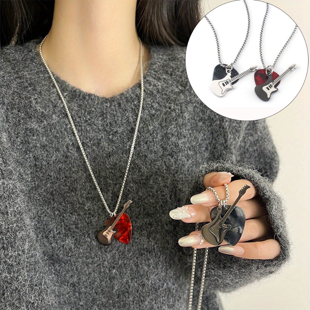 Kalung Gitar Pria Wanita - Kalung Pendant Gitar Personalisasi Keren untuk Pecinta Musik