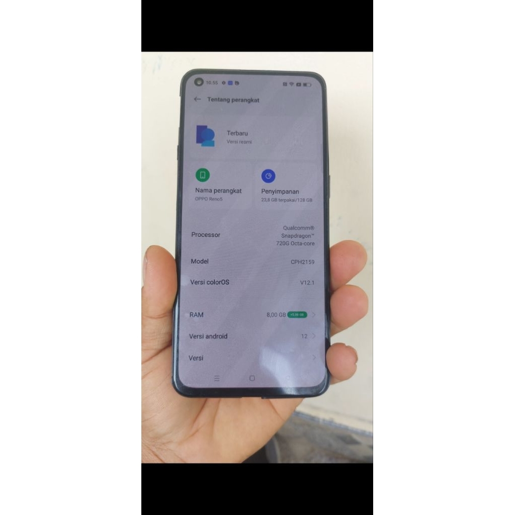 oppo reno 5 4g ram 8/128 gb