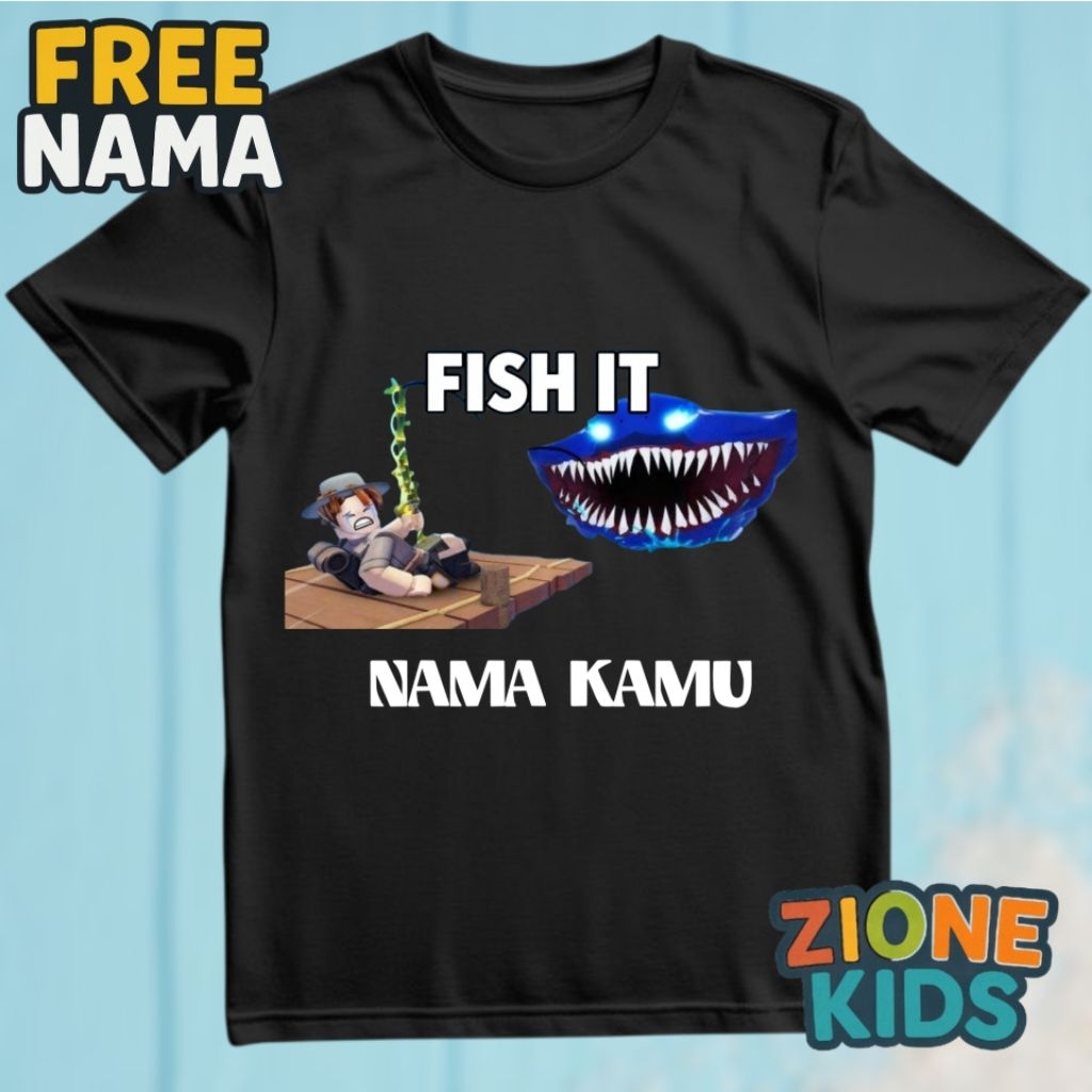 TERBARU Kaos Anak Baju Anak Roblox Fish IT Gratis Nama / Kaos Anak Roblox Game Fish It Viral