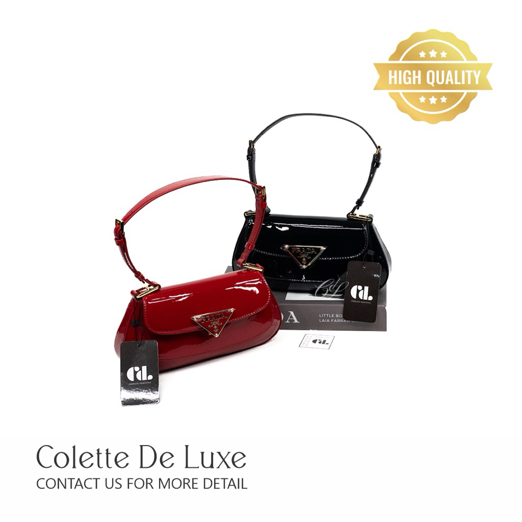 Shoulder Bag Brushed Leather Black GHW