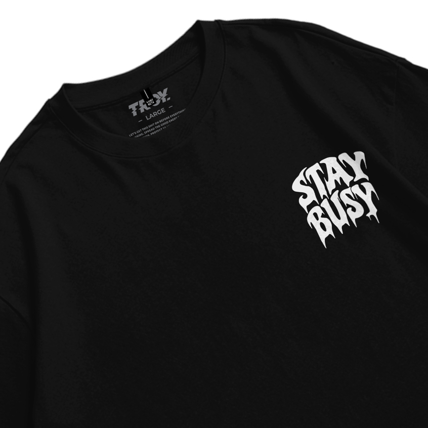 Troy Company Oversize Tshirt Black Meltdown - Kaos Oversize Hitam Lengan Panjang OVD 2227