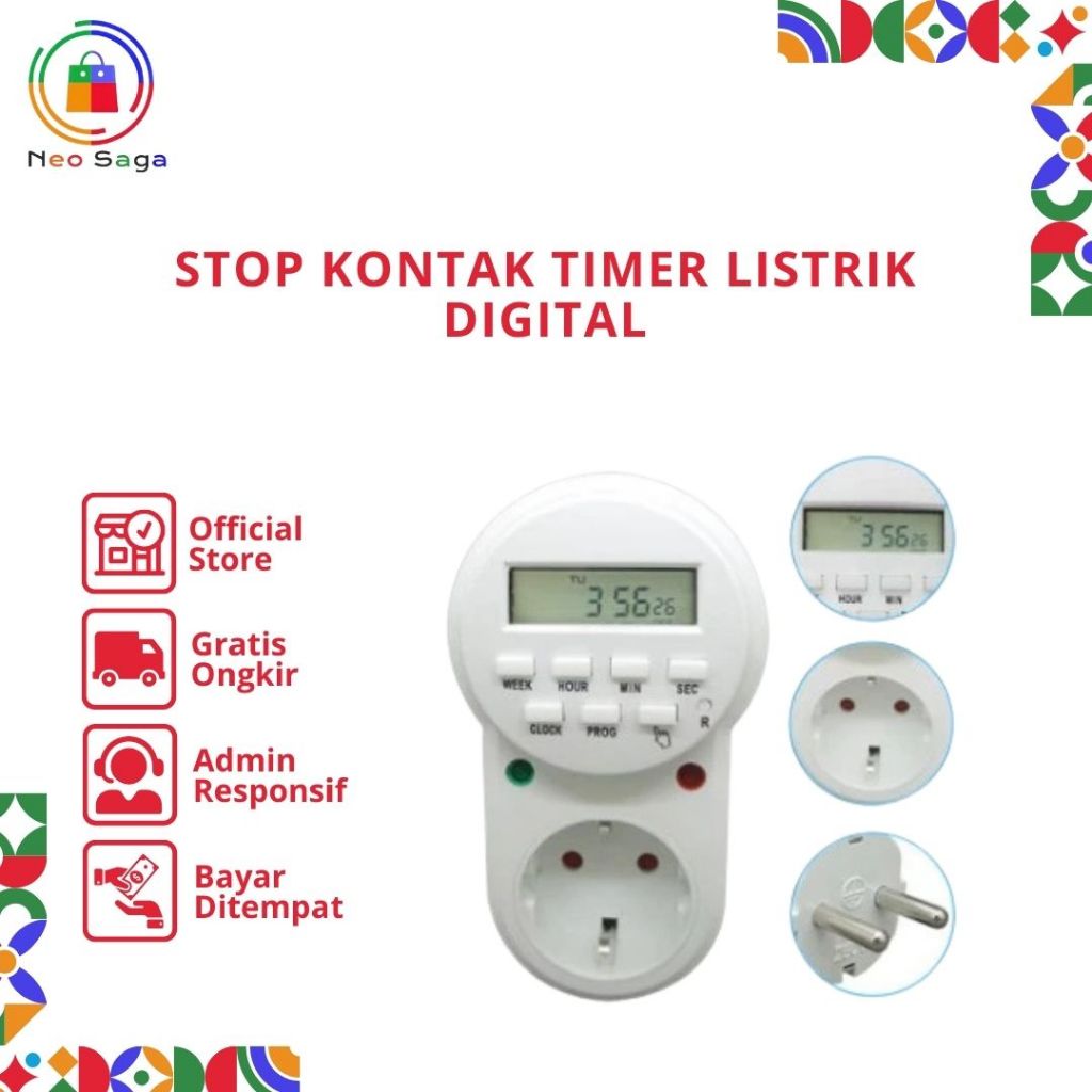 Stop Kontak Timer Listrik Digital stopkontak otomatis Digital Timer Switch(TIMER)