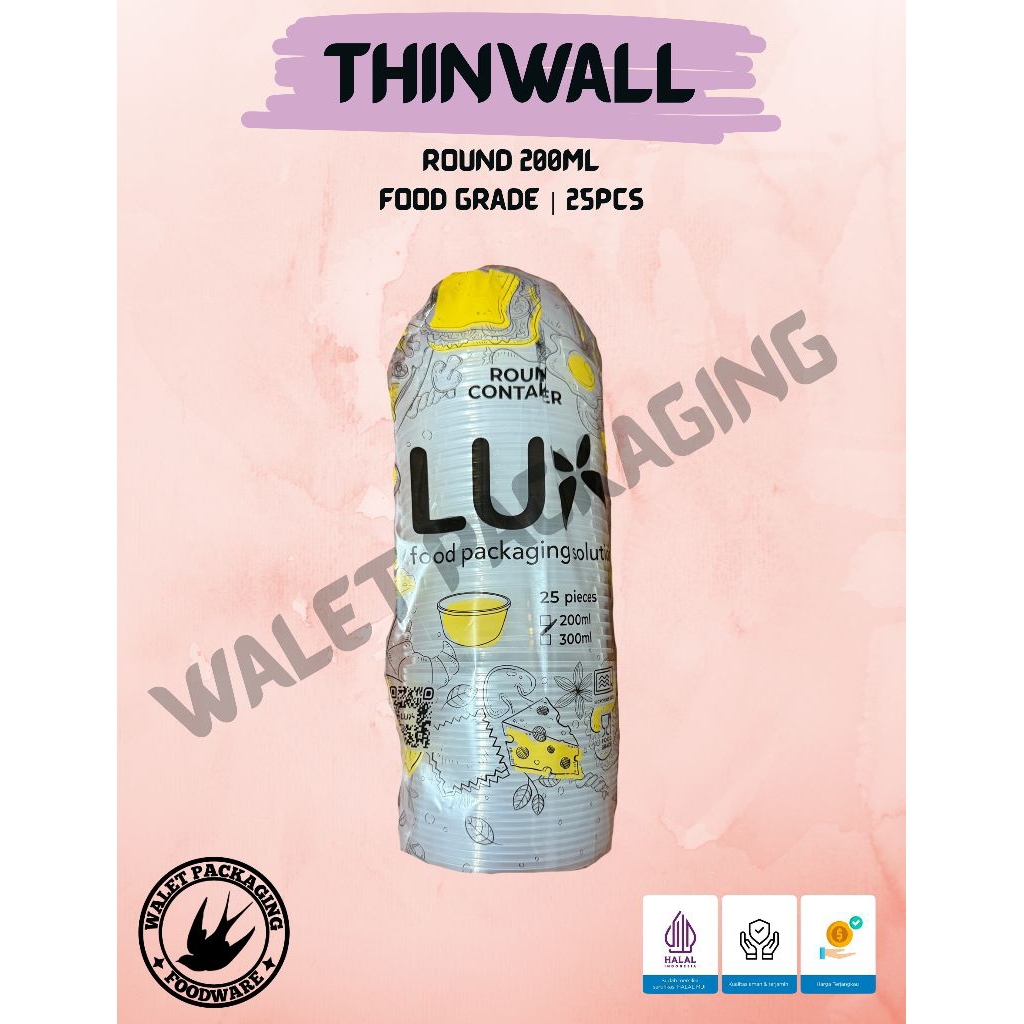 ‎Thinwall Round 200ml Lux / Thinwall Mangkok 200ml / Thinwall Bulat 200ml /Food Container/ Tempat Be