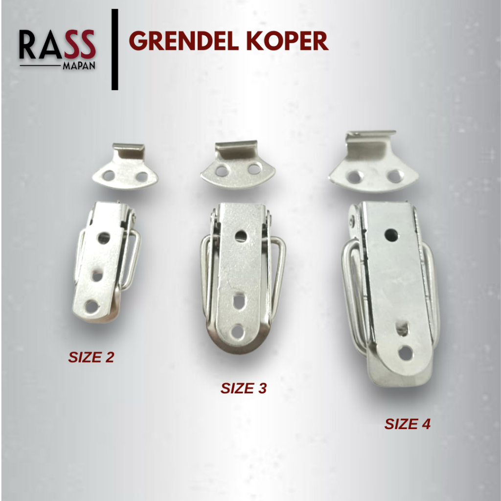 Grendel Koper Overpal Peti SS Stainless Steel Kecil Sedang Besar