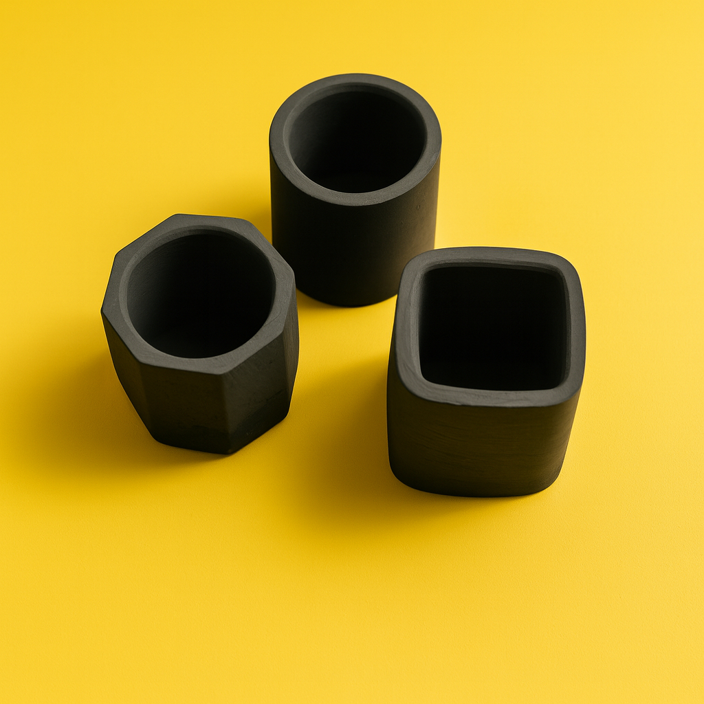 Hitam Pot Mini Semen Aesthetic Cocok untuk Sukulen & Kaktus – Bentuk Kotak / Bulat / Hexagonal | Pot